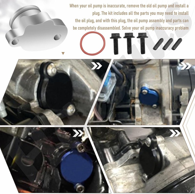 Haiouus Oil Pump Plug Cover Kits Compatible With Yamaha PW50 1981-2024 Series vehicles, With O-Ring, Plug Cover, Port Cap And 2 Pcs Mounting Bolts - Image 4